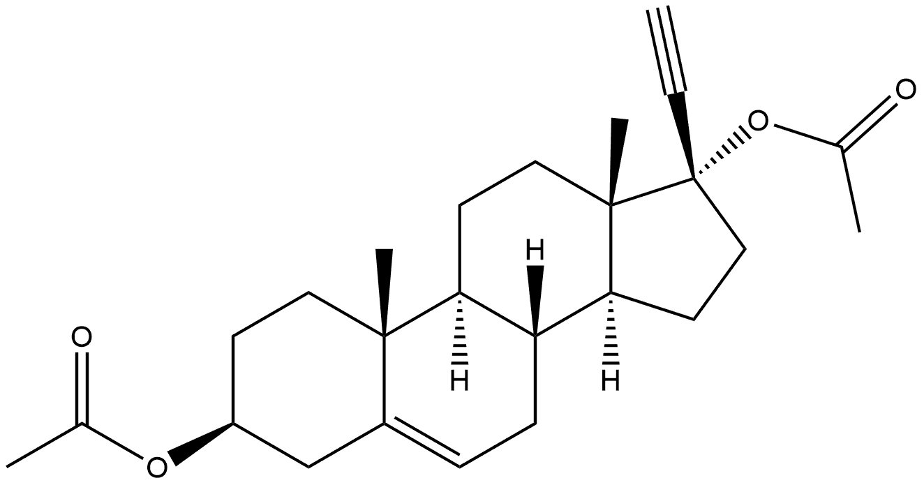 Pregn-5-en-20-yne-3,17-diol, diacetate, (3β,17α)- (9CI) Struktur