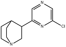 1-Azabicyclo[2.2.2]octane, 3-(6-chloro-2-pyrazinyl)- Struktur