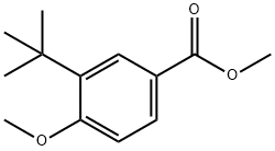 Benzoic acid, 3-(1,1-dimethylethyl)-4-methoxy-, methyl ester Struktur