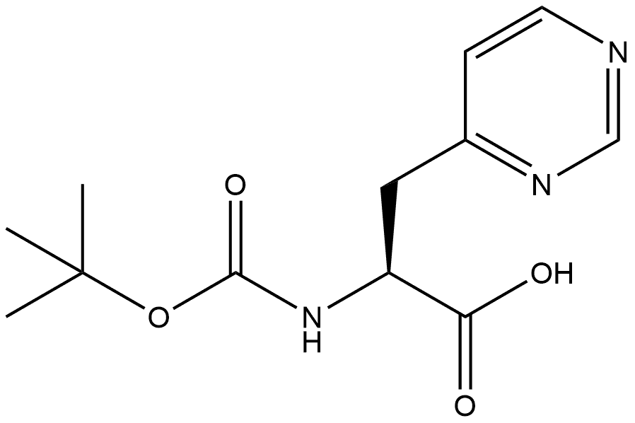 4-Pyrimidinepropanoic acid, α-[[(1,1-dimethylethoxy)carbonyl]amino]-, (αS)- Struktur