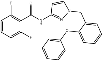 Benzamide, 2,6-difluoro-N-[1-[(2-phenoxyphenyl)methyl]-1H-pyrazol-3-yl]- Struktur