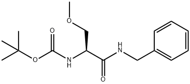 Carbamic acid, N-[(1S)-1-(methoxymethyl)-2-oxo-2-[(phenylmethyl)amino]ethyl]-, 1,1-dimethylethyl ester Struktur