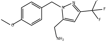 1H-Pyrazole-5-methanamine, 1-[(4-methoxyphenyl)methyl]-3-(trifluoromethyl)- Struktur