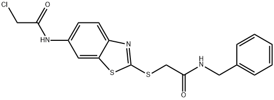 N-Benzyl-2-[6-(2-chloroacetylamino)-benzothiazol-2-ylsulfanyl]-acetamide Struktur