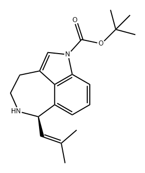 1H-Pyrrolo[4,3,2-ef][2]benzazepine-1-carboxylic acid, 3,4,5,6-tetrahydro-6-(2-methyl-1-propen-1-yl)-, 1,1-dimethylethyl ester, (6R)- Struktur