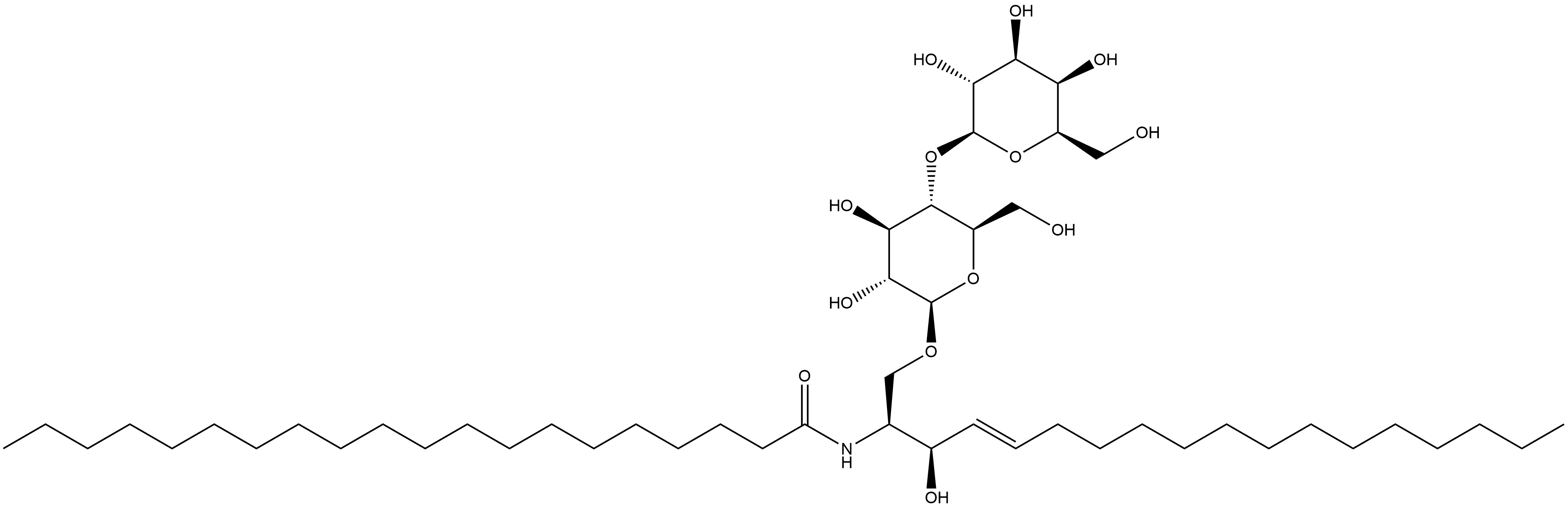 Eicosanamide, N-[(1S,2R,3E)-1-[[(4-O-β-D-galactopyranosyl-β-D-glucopyranosyl)oxy]methyl]-2-hydroxy-3-heptadecen-1-yl]- Struktur