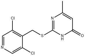 4(3H)-Pyrimidinone, 2-[[(3,5-dichloro-4-pyridinyl)methyl]thio]-6-methyl- Struktur