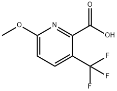 2-Pyridinecarboxylic acid, 6-methoxy-3-(trifluoromethyl)- Struktur