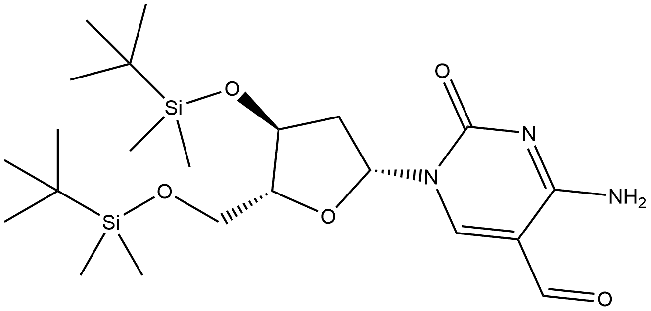 2′-Deoxy-3′,5′-bis-O-[(1,1-dimethylethyl)dimethylsilyl]-5-formylcytidine Struktur