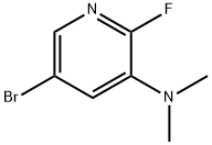 (5-Bromo-2-fluoro-pyridin-3-yl)-dimethyl-amine Struktur