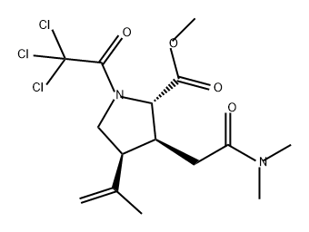 L-Proline, 3-[2-(dimethylamino)-2-oxoethyl]-4-(1-methylethenyl)-1-(2,2,2-trichloroacetyl)-, methyl ester, (3S,4S)-