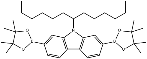 9H-Carbazole, 9-(1-hexylheptyl)-2,7-bis(4,4,5,5-tetramethyl-1,3,2-dioxaborolan-2-yl)- Struktur