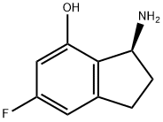 1H-Inden-4-ol, 3-amino-6-fluoro-2,3-dihydro-, (3S)- Struktur