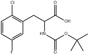 2-{[(tert-butoxy)carbonyl]amino}-3-(2-chloro-5-fluorophenyl)propanoic acid Struktur