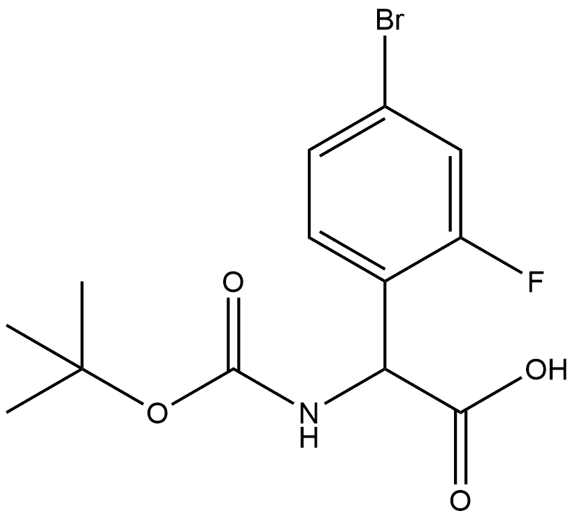 Benzeneacetic acid, 4-bromo-α-[[(1,1-dimethylethoxy)carbonyl]amino]-2-fluoro- Struktur