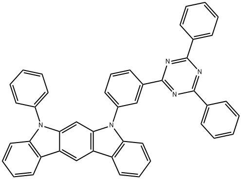 Indolo[2,3-b]carbazole, 5-[3-(4,6-diphenyl-1,3,5-triazin-2-yl)phenyl]-5,7-dihydro-7-phenyl- Struktur