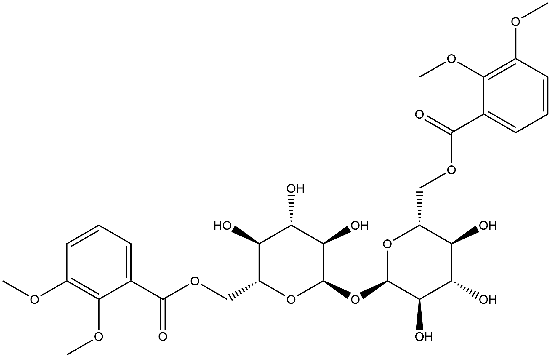 α-D-Glucopyranoside, 6-O-(2,3-dimethoxybenzoyl)-α-D-glucopyranosyl, 6-(2,3-dimethoxybenzoate) Struktur