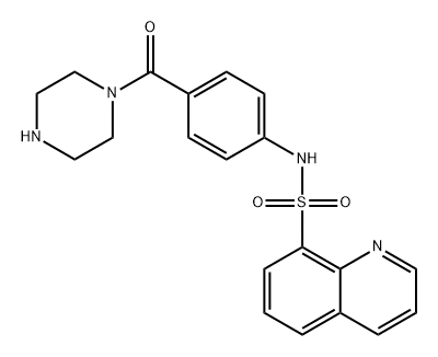 8-Quinolinesulfonamide, N-[4-(1-piperazinylcarbonyl)phenyl]- Struktur