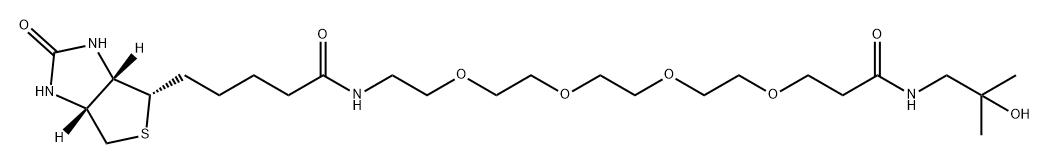 4,7,10,13-Tetraoxa-16-azaheneicosanamide, 21-[(3aS,4S,6aR)-hexahydro-2-oxo-1H-thieno[3,4-d]imidazol-4-yl]-N-(2-hydroxy-2-methylpropyl)-17-oxo- Struktur