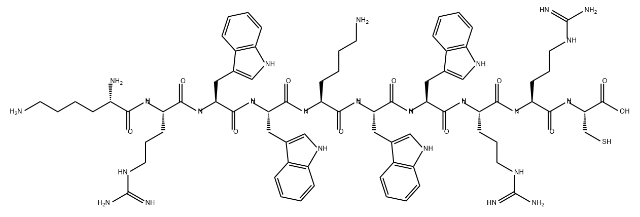 L-Cysteine, L-lysyl-L-arginyl-L-tryptophyl-L-tryptophyl-L-lysyl-L-tryptophyl-L-tryptophyl-L-arginyl-L-arginyl- Struktur