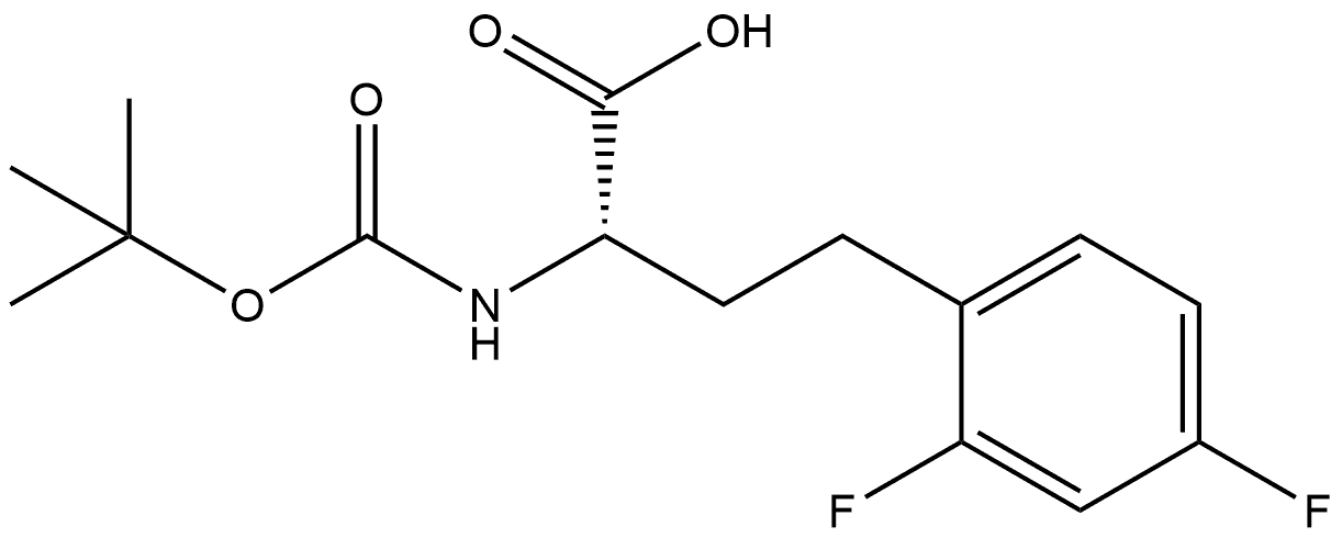 (S)-2-((tert-butoxycarbonyl)amino)-4-(2,4-difluorophenyl)butanoic acid Struktur