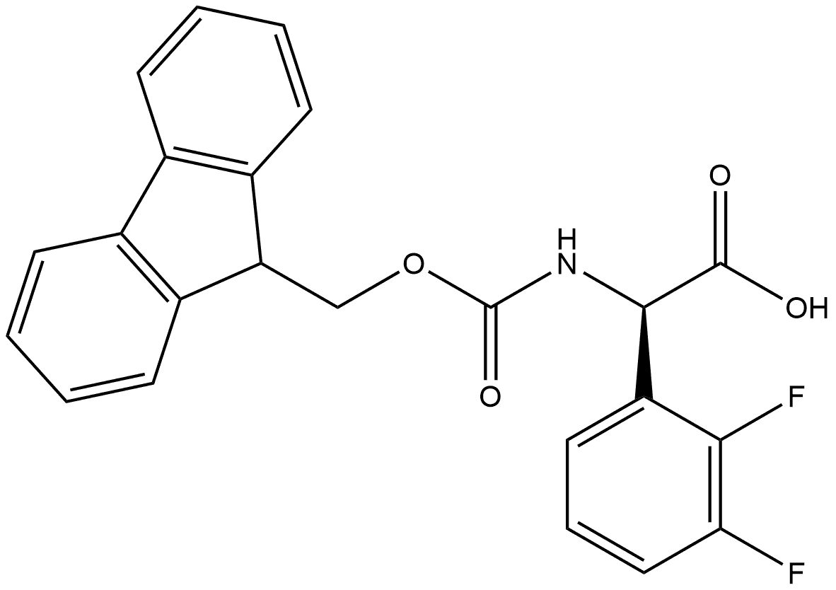 Benzeneacetic acid, α-[[(9H-fluoren-9-ylmethoxy)carbonyl]amino]-2,3-difluoro-, (αR)- Struktur