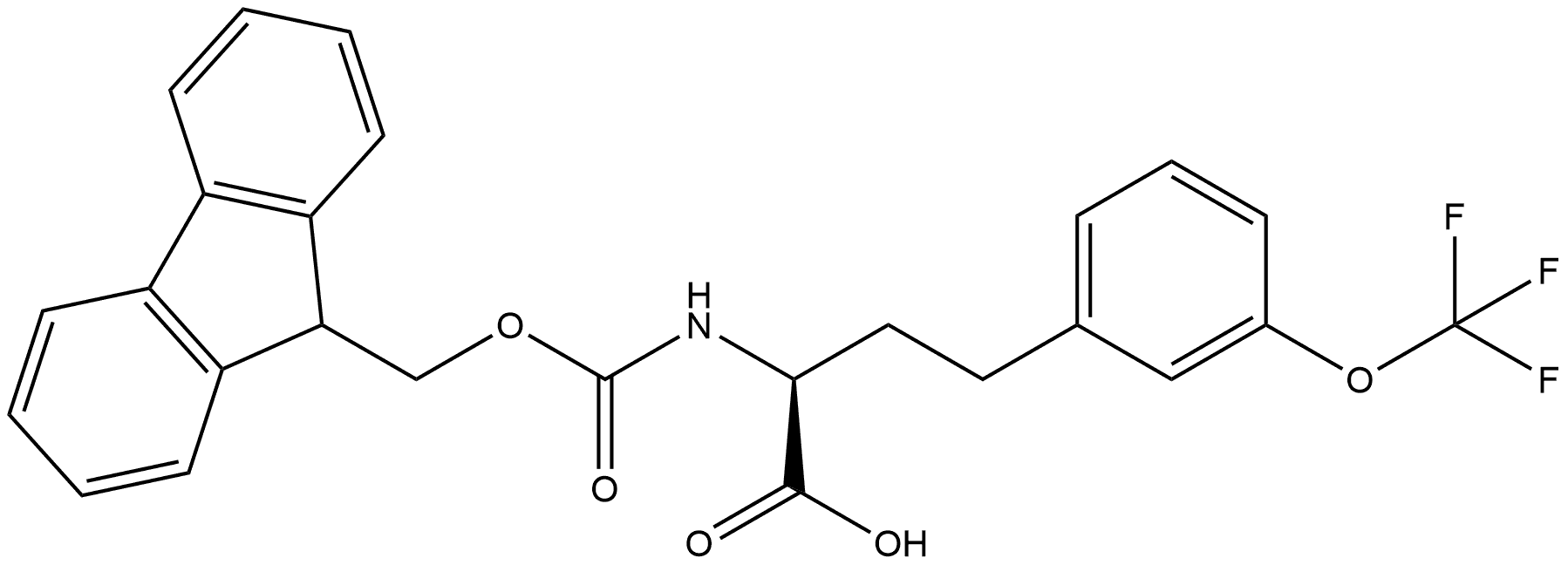 (2S)-2-({[(9H-fluoren-9-yl)methoxy]carbonyl}amino)-4-[3-(trifluoromethoxy)phenyl]butanoic acid Struktur