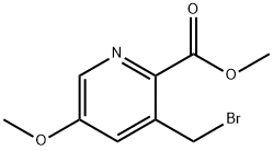 2-Pyridinecarboxylic acid, 3-(bromomethyl)-5-methoxy-, methyl ester Struktur