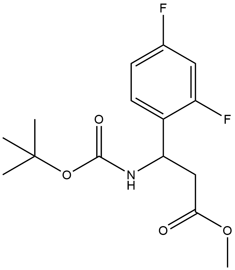 methyl 3-((tert-butoxycarbonyl)amino)-3-(2,4-difluorophenyl)propanoate Struktur