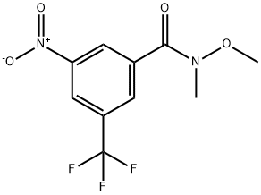 N-methoxy-N-methyl-3-nitro-5-(trifluoromethyl)benzamide Struktur