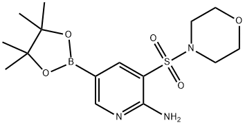 2-Pyridinamine, 3-(4-morpholinylsulfonyl)-5-(4,4,5,5-tetramethyl-1,3,2-dioxaborolan-2-yl)- Struktur