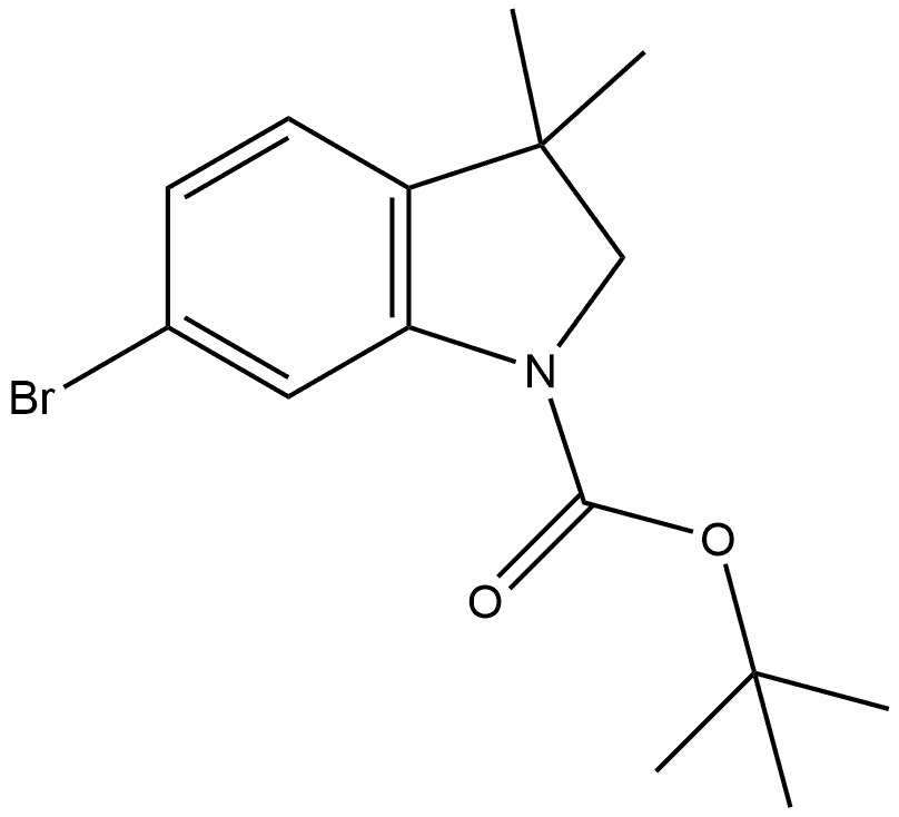 1,1-Dimethylethyl 6-bromo-2,3-dihydro-3,3-dimethyl-1H-indole-1-carboxylate Struktur