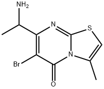 5H-Thiazolo[3,2-a]pyrimidin-5-one, 7-(1-aminoethyl)-6-bromo-3-methyl- Struktur