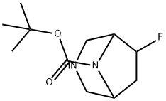 3,8-Diazabicyclo[3.2.1]octane-8-carboxylic acid, 6-fluoro-, 1,1-dimethylethyl ester Struktur