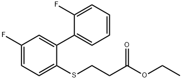 Propanoic acid, 3-[(2',5-difluoro[1,1'-biphenyl]-2-yl)thio]-, ethyl ester Struktur