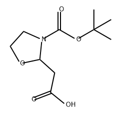 2-Oxazolidineacetic acid, 3-[(1,1-dimethylethoxy)carbonyl]- Struktur