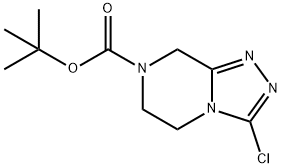 1,2,4-Triazolo[4,3-a]pyrazine-7(8H)-carboxylic acid, 3-chloro-5,6-dihydro-, 1,1-dimethylethyl ester Struktur