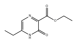 2-Pyrazinecarboxylic acid, 5-ethyl-3,4-dihydro-3-oxo-, ethyl ester Struktur