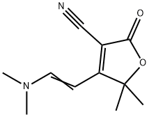 3-Furancarbonitrile, 4-[2-(dimethylamino)ethenyl]-2,5-dihydro-5,5-dimethyl-2-oxo- Struktur