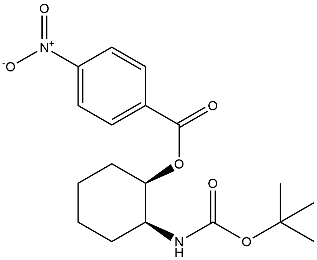 Carbamic acid, N-[(1S,2R)-2-[(4-nitrobenzoyl)oxy]cyclohexyl]-, 1,1-dimethylethyl ester Struktur