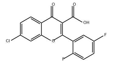 4H-1-Benzopyran-3-carboxylic acid, 7-chloro-2-(2,5-difluorophenyl)-4-oxo- Struktur