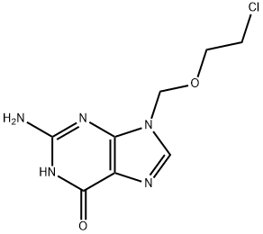 6H-Purin-6-one, 2-amino-9-[(2-chloroethoxy)methyl]-1,9-dihydro- Struktur