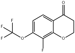 4H-1-Benzopyran-4-one, 8-fluoro-2,3-dihydro-7-(trifluoromethoxy)- Struktur