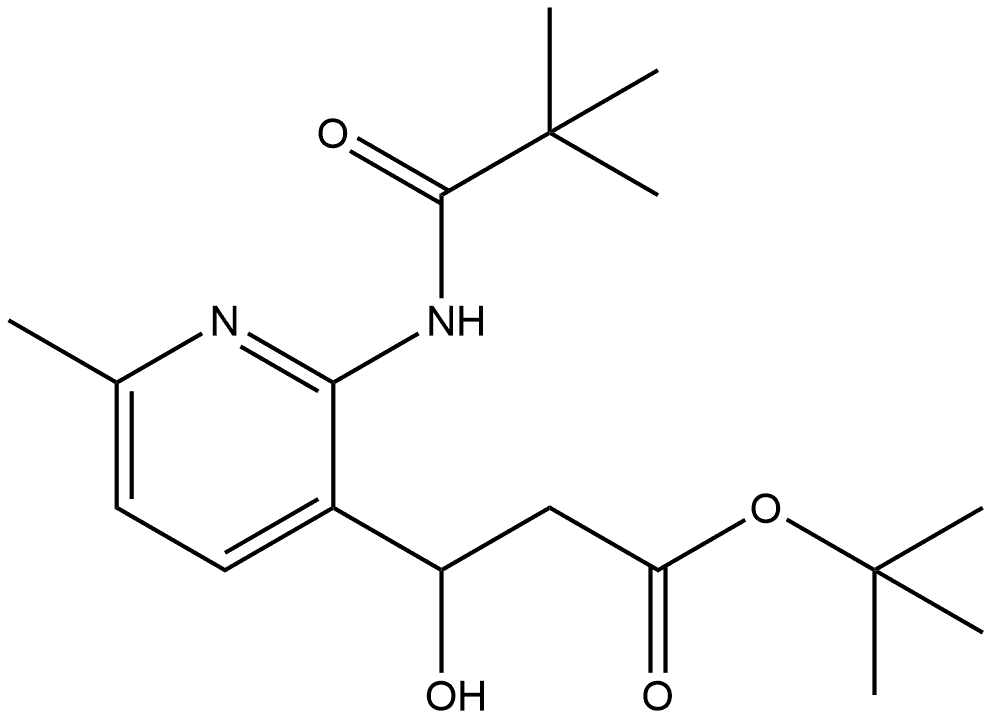 3-Pyridinepropanoic acid, 2-[(2,2-dimethyl-1-oxopropyl)amino]-β-hydroxy-6-methyl-, 1,1-dimethylethyl ester Struktur