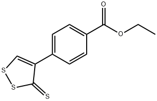 Benzoic acid, 4-(3-thioxo-3H-1,2-dithiol-4-yl)-, ethyl ester Struktur