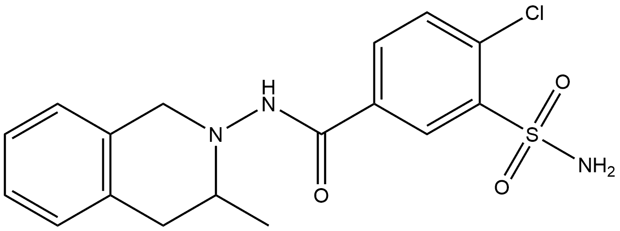 3-(Aminosulfonyl)-4-chloro-N-(3,4-dihydro-3-methyl-2(1H)-isoquinolinyl)benzamide Struktur