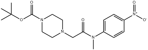 1-Piperazinecarboxylic acid, 4-[2-[methyl(4-nitrophenyl)amino]-2-oxoethyl]-, 1,1-dimethylethyl ester Struktur