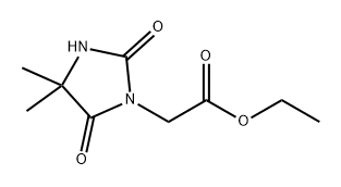 1-Imidazolidineacetic acid, 4,4-dimethyl-2,5-dioxo-, ethyl ester Struktur