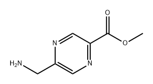 2-Pyrazinecarboxylic acid, 5-(aminomethyl)-, methyl ester Struktur