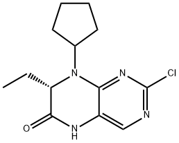 6(5H)-Pteridinone, 2-chloro-8-cyclopentyl-7-ethyl-7,8-dihydro-, (7S)- Struktur